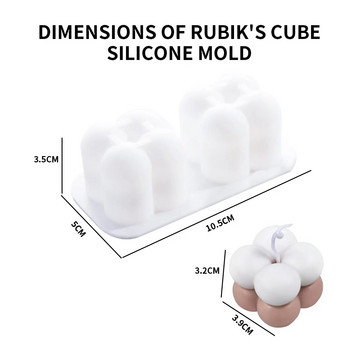 Силиконова форма за свещи 3D Форма за печене на торта във формата на топка на куб на пръчка 3D форми за шоколадов сапун за правене на свещи Направи си сам
