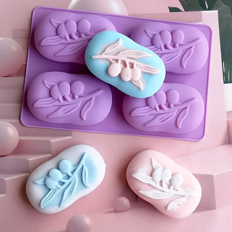 Οβάλ φόρμα σιλικόνης σε σχήμα ελιάς για DIY Χειροποίητα Καλούπια Σαπουνιού Μους Κέικ Μορφή Σαπουνιού Ζελέ φόρμα Ice Cube Maker Craft Supplies