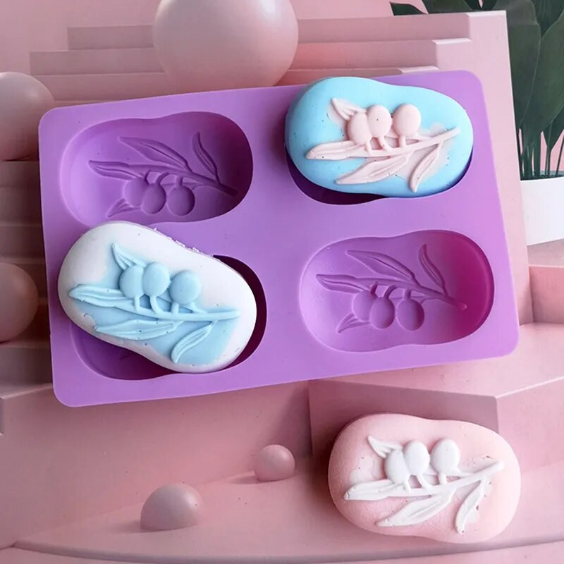 Οβάλ φόρμα σιλικόνης σε σχήμα ελιάς για DIY Χειροποίητα Καλούπια Σαπουνιού Μους Κέικ Μορφή Σαπουνιού Ζελέ φόρμα Ice Cube Maker Craft Supplies