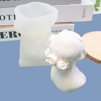 Καλούπι σιλικόνης Closed Eye Girl Portrait Candle Mold Aromatherapy Resin Candle Making Εργαλείο Χειροτεχνίας Κατασκευή Καλουπιών Καλούπια Ρητίνης