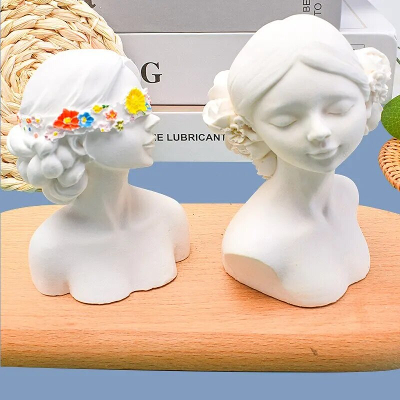 Καλούπι σιλικόνης Closed Eye Girl Portrait Candle Mold Aromatherapy Resin Candle Making Εργαλείο Χειροτεχνίας Κατασκευή Καλουπιών Καλούπια Ρητίνης