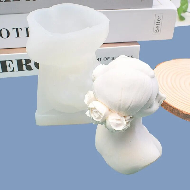 Καλούπι σιλικόνης Closed Eye Girl Portrait Candle Mold Aromatherapy Resin Candle Making Εργαλείο Χειροτεχνίας Κατασκευή Καλουπιών Καλούπια Ρητίνης