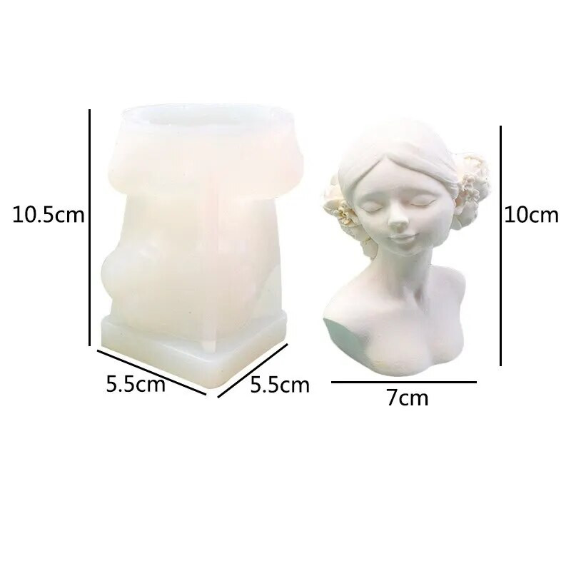 Καλούπι σιλικόνης Closed Eye Girl Portrait Candle Mold Aromatherapy Resin Candle Making Εργαλείο Χειροτεχνίας Κατασκευή Καλουπιών Καλούπια Ρητίνης