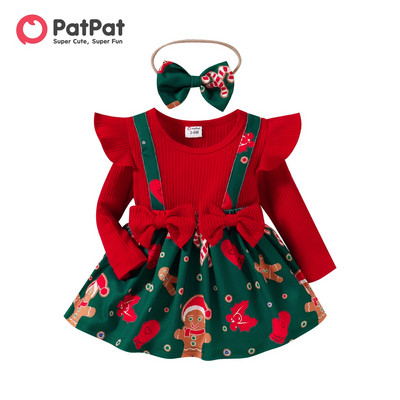 PatPat Baby Girl Коледна сладка рокля от плат