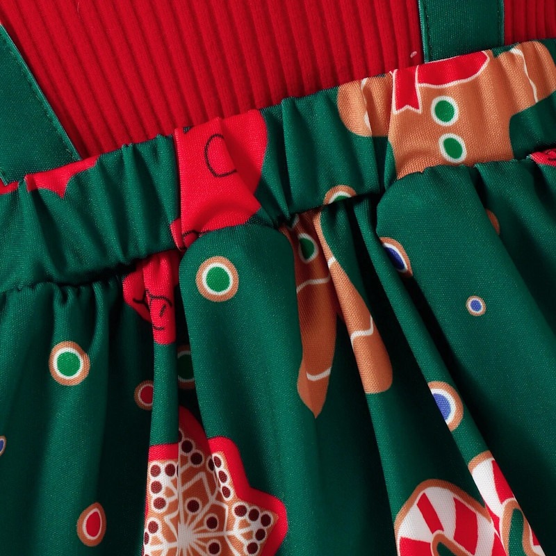 PatPat Baby Girl Ziemassvētku salda auduma kleita ar šūšanu