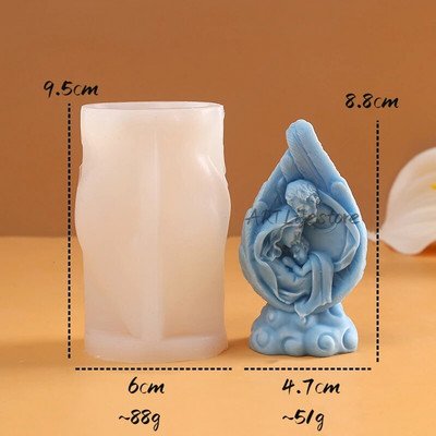 Šventoji Religija Gimimo Silikono žvakės Forma 3D Akmens namas Aromaterapinis Gipsas Muilas Epoksidiniai Amatai Liejimo liejimo formos Kūdikio Gimimo Dovana