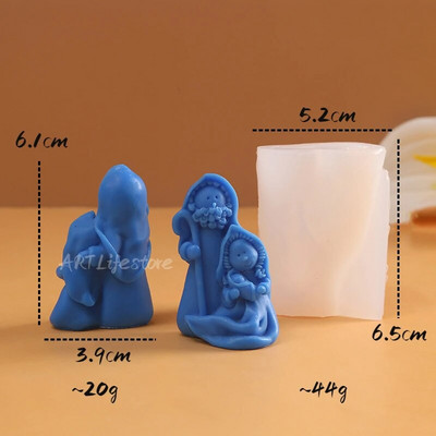 Šventoji Religija Gimimo Silikono žvakės Forma 3D Akmens namas Aromaterapinis Gipsas Muilas Epoksidiniai Amatai Liejimo liejimo formos Kūdikio Gimimo Dovana