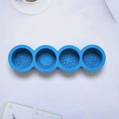 3D rokām darināta silikona ziepju veidne 4 veidu ziedu ziepju veidošanas veidne DIY apļveida formas ziepes Amatniecības rīki apaļa mēness veidne