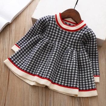 детска зимна рокля за момичета бебешко бельо рокля детски есенни плетени дрехи Дебели рокли тийнейджърски висококачествен коледен плат
