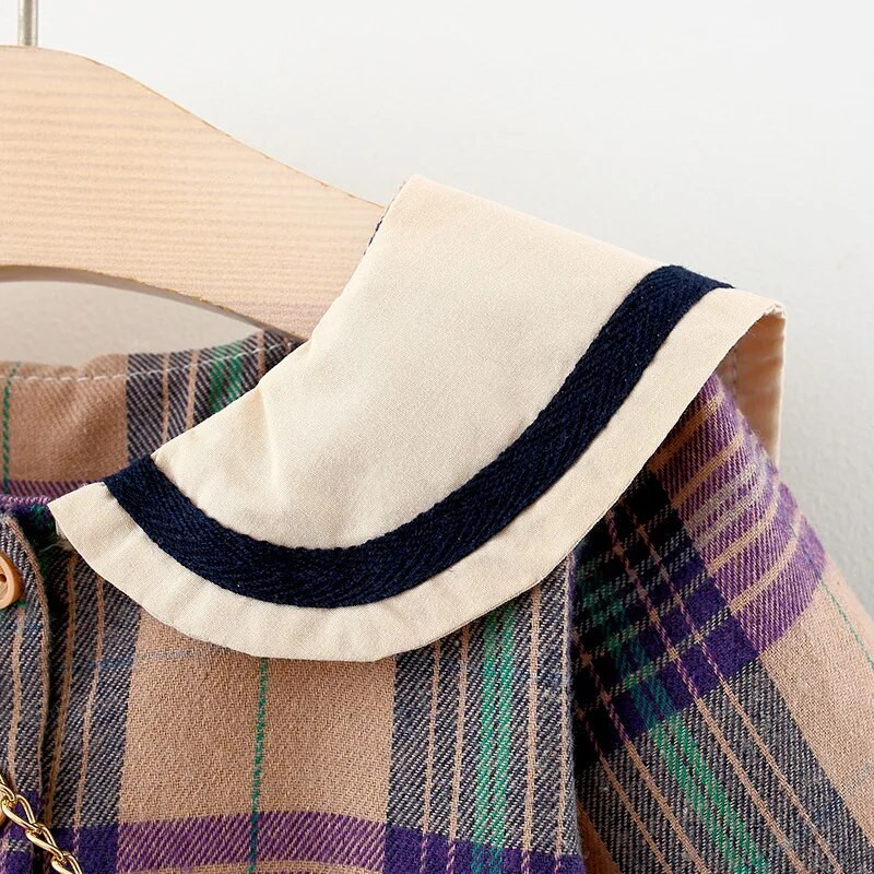 Φόρεμα 2023 Φθινόπωρο νεογέννητο κοριτσάκι Ρούχα για νήπια για κορίτσια Πριγκίπισσα καρό φορέματα γενεθλίων για βρεφικά ρούχα 0-2 ετών Vestidos