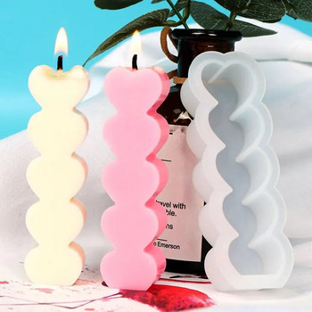 Moldes de velas de silicona en forma de corazón para obras de artesanales, barra de masaje, jabón de caramelo, jalea de ...