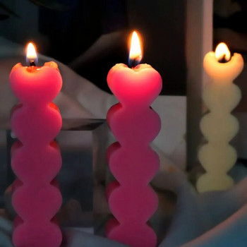 Moldes de velas de silicona en forma de corazón para obras de artesanales, barra de masaje, jabón de caramelo, jalea de ...