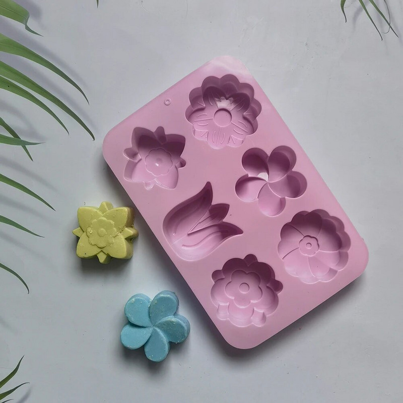 veidu ziedu silikona veidnes Dažādas ziedu formas cepšanas veidnes, kas piemērotas ziepju un sveču gatavošanai kūkas šokolādes veidnēs