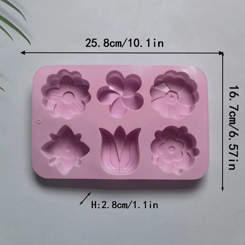 veidu ziedu silikona veidnes Dažādas ziedu formas cepšanas veidnes, kas piemērotas ziepju un sveču gatavošanai kūkas šokolādes veidnēs