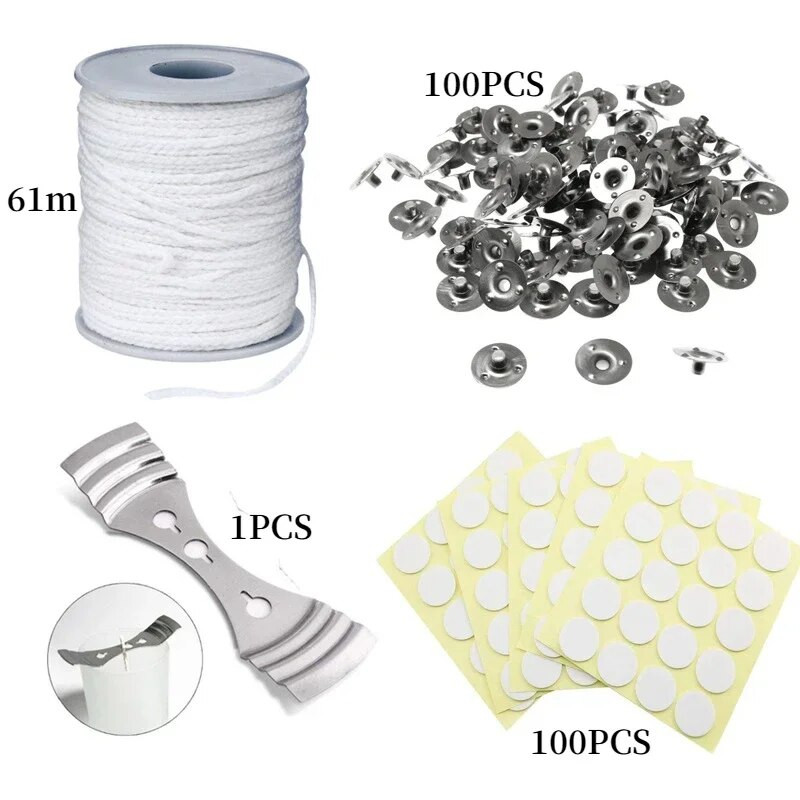 61 m kokvilnas sveces dakts svečturis bezdūmu aromterapijas sveces pavediens ar rokām gatavots aromātisku sveču materiālu komplekts sveču izgatavošana