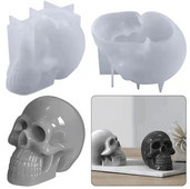 Aouke Skull Candle Mould Silicone Epoxy DIY Desktop Στολίδι Διακοσμητικό Γύψινο μαλακό Πήλινο Εργαλείο Skull Καλούπι σιλικόνης