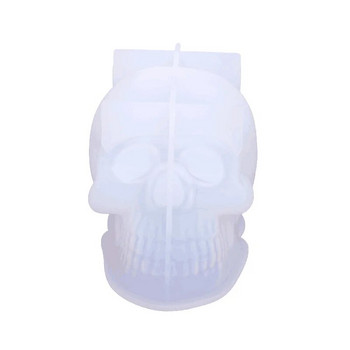 Aouke Skull Candle Mould Silicone Epoxy DIY Desktop Στολίδι Διακοσμητικό Γύψινο μαλακό Πήλινο Εργαλείο Skull Καλούπι σιλικόνης