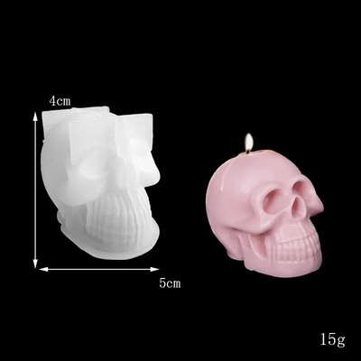 Aouke Skull Candle Mould Silicone Epoxy DIY Desktop Στολίδι Διακοσμητικό Γύψινο μαλακό Πήλινο Εργαλείο Skull Καλούπι σιλικόνης