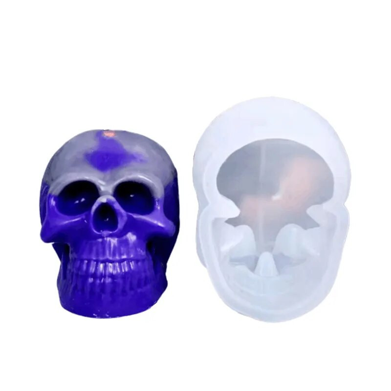 Aouke Skull Candle Mould Silicone Epoxy DIY Desktop Στολίδι Διακοσμητικό Γύψινο μαλακό Πήλινο Εργαλείο Skull Καλούπι σιλικόνης