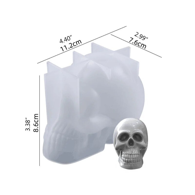 Aouke Skull Candle Mould Silicone Epoxy DIY Desktop Στολίδι Διακοσμητικό Γύψινο μαλακό Πήλινο Εργαλείο Skull Καλούπι σιλικόνης