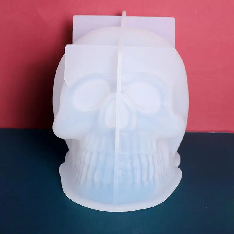 Aouke Skull Candle Mould Silicone Epoxy DIY Desktop Στολίδι Διακοσμητικό Γύψινο μαλακό Πήλινο Εργαλείο Skull Καλούπι σιλικόνης