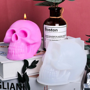 3D Skull Candle Mould σιλικόνης DIY Halloween Διακοσμητικό κερί Χειροποίητο Σαπούνι Γύψος Εποξειδικά Εργαλεία χύτευσης χειροτεχνίας για δώρα σπιτιού