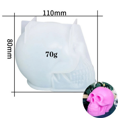3D Skull Candle Mould σιλικόνης DIY Halloween Διακοσμητικό κερί Χειροποίητο Σαπούνι Γύψος Εποξειδικά Εργαλεία χύτευσης χειροτεχνίας για δώρα σπιτιού