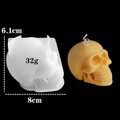 3D Skull Candle Mould σιλικόνης DIY Halloween Διακοσμητικό κερί Χειροποίητο Σαπούνι Γύψος Εποξειδικά Εργαλεία χύτευσης χειροτεχνίας για δώρα σπιτιού