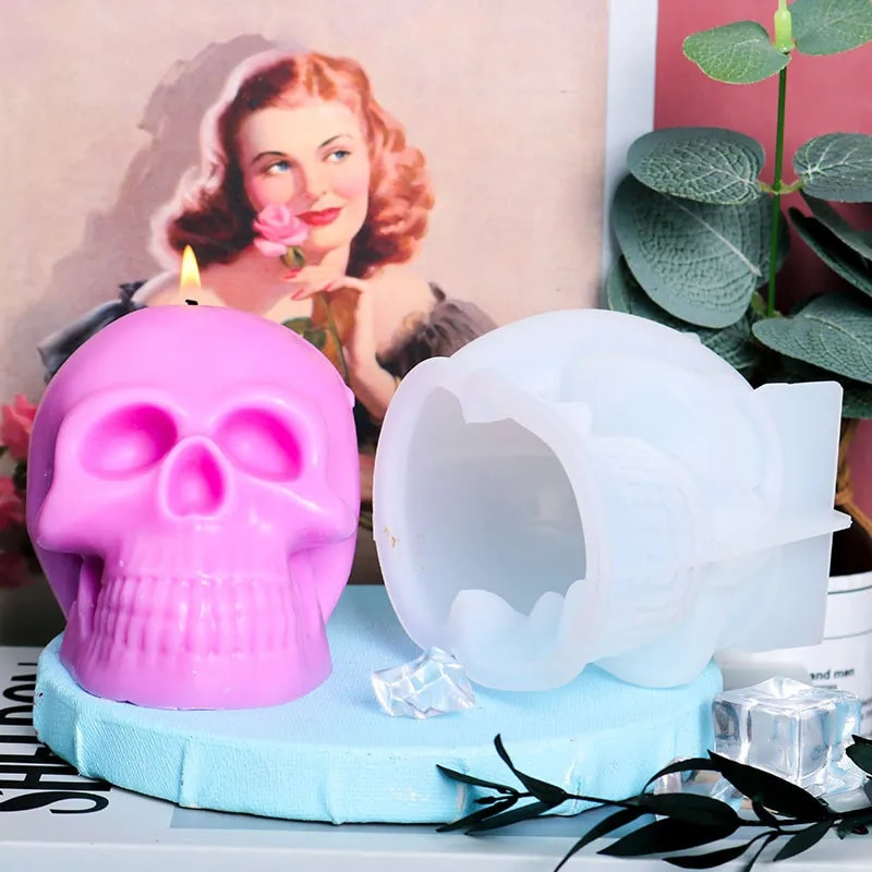 3D Skull Candle Mould σιλικόνης DIY Halloween Διακοσμητικό κερί Χειροποίητο Σαπούνι Γύψος Εποξειδικά Εργαλεία χύτευσης χειροτεχνίας για δώρα σπιτιού