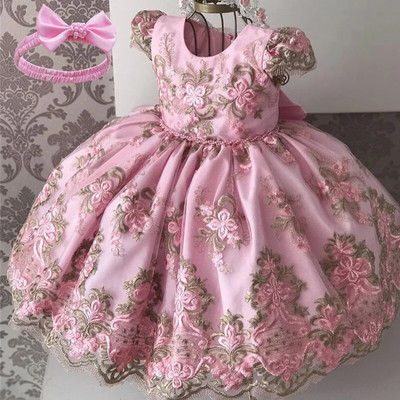 Meiteņu kleita dzimšanas dienas ballītei, ziedu mežģīņu retro grezna kleita bērniem svētku ceremonijas kostīmu kleita meitenei princesei