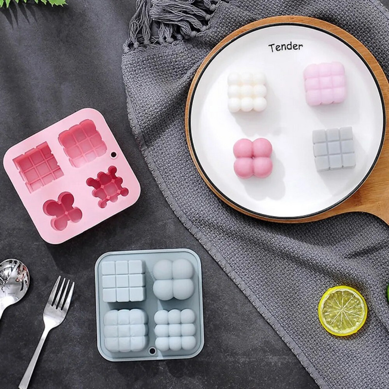 Multicavity burbulis burvju bumba silikona sveces veidnes ģeometrija kvadrātveida ziepju sveķu ģipša veidne šokolādes ledus dekors Ziemassvētku dāvana