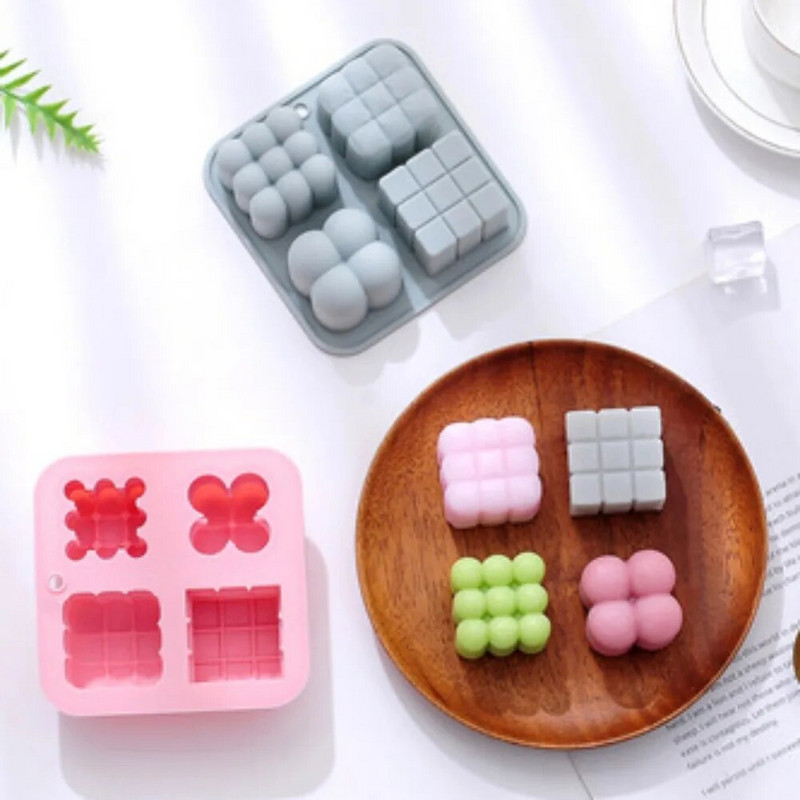 Multicavity burbulis burvju bumba silikona sveces veidnes ģeometrija kvadrātveida ziepju sveķu ģipša veidne šokolādes ledus dekors Ziemassvētku dāvana