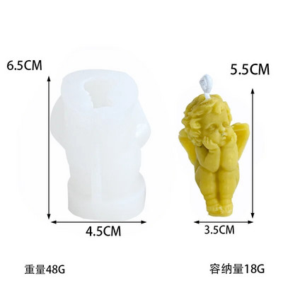 3D maza eņģeļa svece, silikona veidne, izgatavota ar rokām, jaukas meitenes eņģeļu ziepes, ģipša amatniecība, dekoratīvi sveķi.