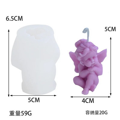 3D maza eņģeļa svece, silikona veidne, izgatavota ar rokām, jaukas meitenes eņģeļu ziepes, ģipša amatniecība, dekoratīvi sveķi.