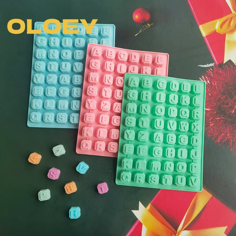 48 Letter Enghish Alphabet γράμμα σιλικόνης φόρμα σαπουνιού φόρμα κέικ Cupcake bakeware Σαπούνι σοκολάτας Διακόσμηση