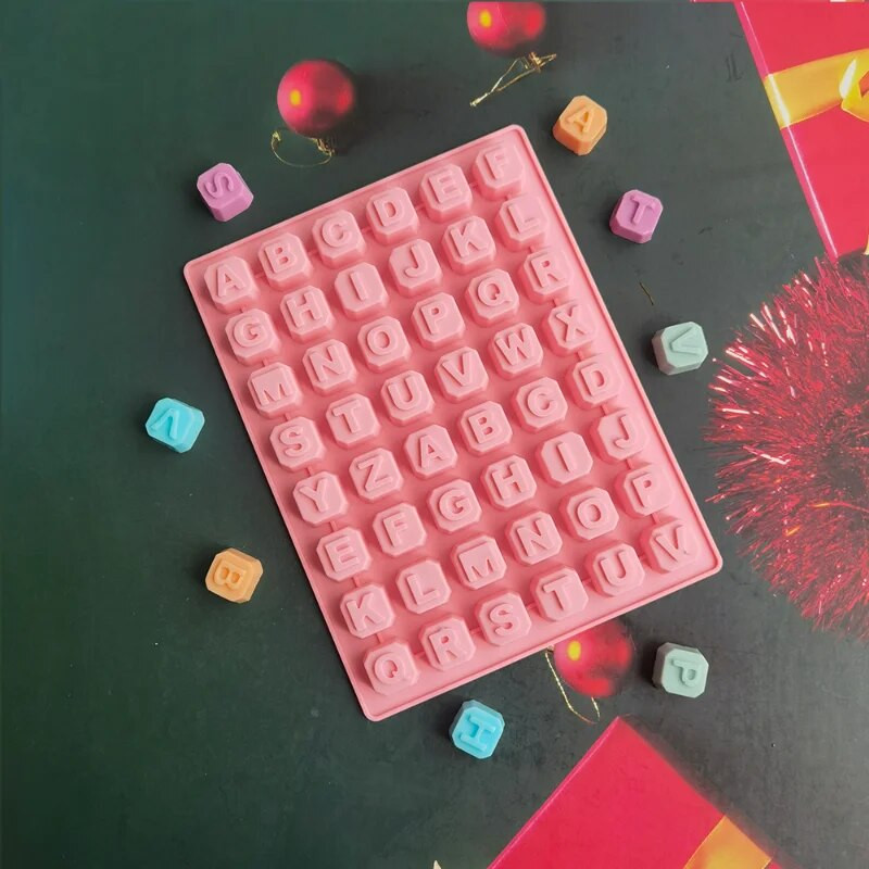 48 Letter Enghish Alphabet γράμμα σιλικόνης φόρμα σαπουνιού φόρμα κέικ Cupcake bakeware Σαπούνι σοκολάτας Διακόσμηση