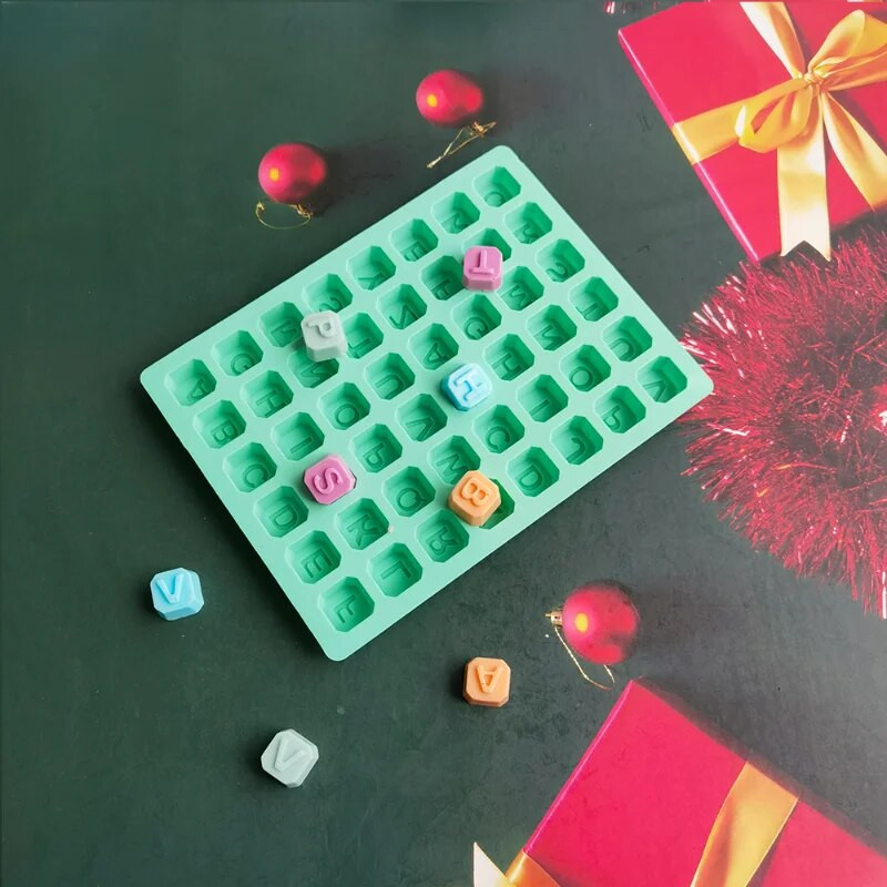 48 Letter Enghish Alphabet γράμμα σιλικόνης φόρμα σαπουνιού φόρμα κέικ Cupcake bakeware Σαπούνι σοκολάτας Διακόσμηση