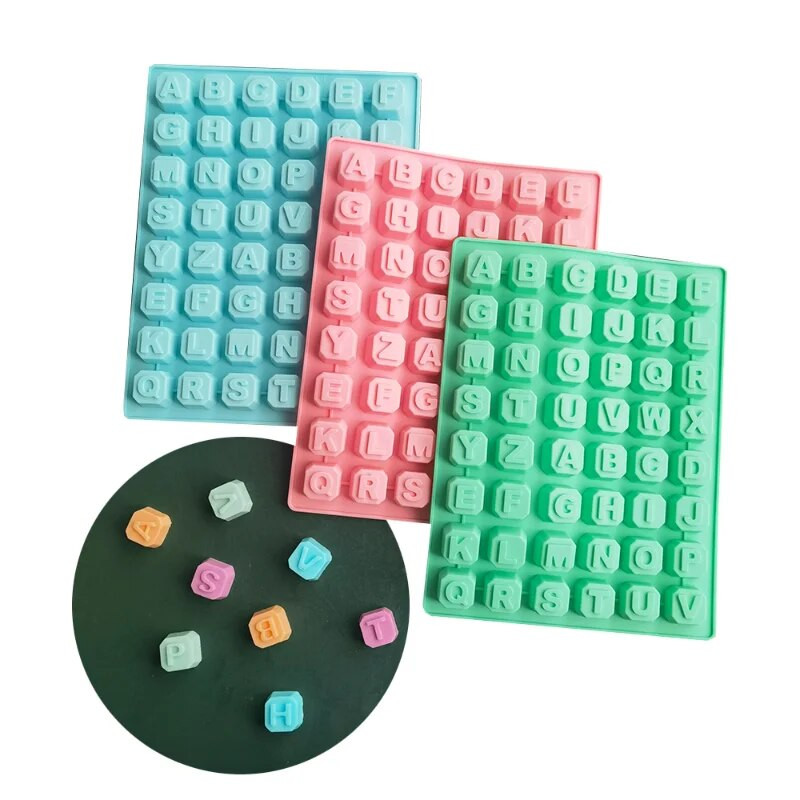 48 Letter Enghish Alphabet γράμμα σιλικόνης φόρμα σαπουνιού φόρμα κέικ Cupcake bakeware Σαπούνι σοκολάτας Διακόσμηση