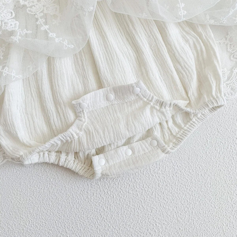 2023 m. vasaros mergaičių šliaužtinukai medvilniniai nėriniai, siuvinėjimas skraidančios rankovės tinklinis princesės bamblys mergaitės suknelė kūdikiams mergaitėms