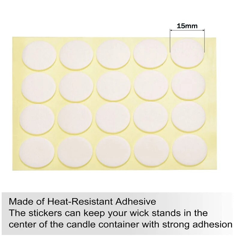 Jaunas sveču daktis uzlīmes Līmējošas karstumizturīgas putas divpusējas lentes vaska fiksētas pamatnes turētāja statīva sveču izgatavošanai