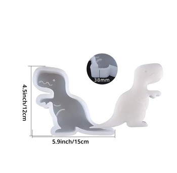 Силиконова форма във формата на динозавър 3D Animal Series Силиконова форма Епоксидна Направи си сам Декорация на маса Глина Гипсова форма за занаяти