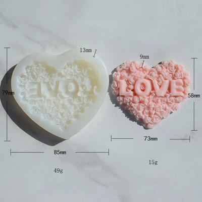 Rožu sirds silikona ziepju veidne DIY mīlestības ziedu sveču ģipša izgatavošanas rīks šokolādes ledus veidnes mājas dekors Valentīna dienas dāvanas