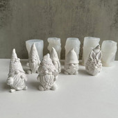 Ziemassvētku vecīša aromterapijas sveces silikona veidne bez sejas rūķu ģipša sveķu veidne Ziemassvētku sveču izgatavošana silikona veidņu mājas dekors