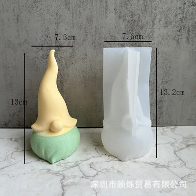 Ziemassvētku vecīša aromterapijas sveces silikona veidne bez sejas rūķu ģipša sveķu veidne Ziemassvētku sveču izgatavošana silikona veidņu mājas dekors