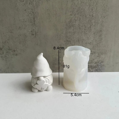 Ziemassvētku vecīša aromterapijas sveces silikona veidne bez sejas rūķu ģipša sveķu veidne Ziemassvētku sveču izgatavošana silikona veidņu mājas dekors