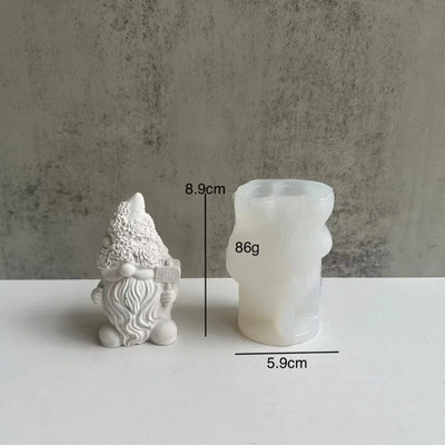 Ziemassvētku vecīša aromterapijas sveces silikona veidne bez sejas rūķu ģipša sveķu veidne Ziemassvētku sveču izgatavošana silikona veidņu mājas dekors