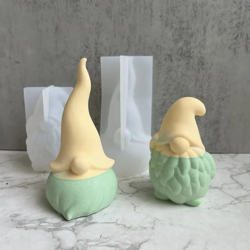 Ziemassvētku vecīša aromterapijas sveces silikona veidne bez sejas rūķu ģipša sveķu veidne Ziemassvētku sveču izgatavošana silikona veidņu mājas dekors