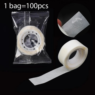 100 DB/200 DB/400 DB átlátszó, kerek, fix ragasztós gyertya kanócok, fix matricák, fix party ballon eszközök, kétoldalas ragasztó