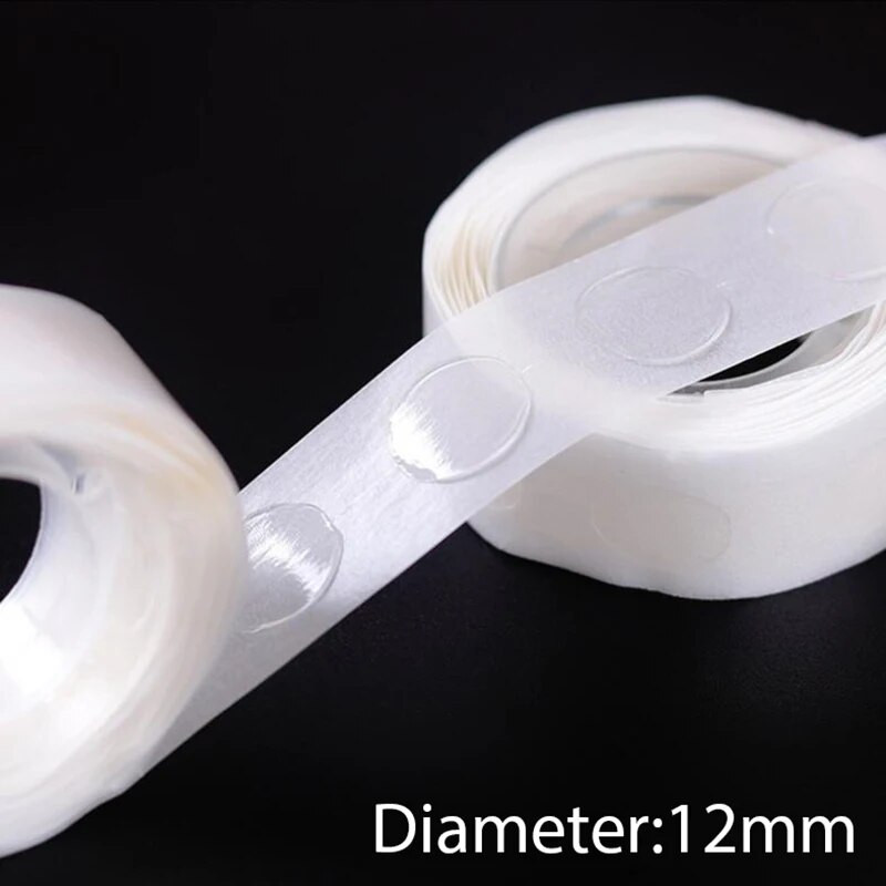 100 DB/200 DB/400 DB átlátszó, kerek, fix ragasztós gyertya kanócok, fix matricák, fix party ballon eszközök, kétoldalas ragasztó