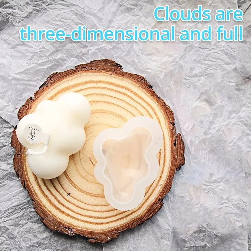 Molde de silicona de chocolate con forma de nube 3D, molde temático para velas de caramelo, herramienta de Decoración de Past...